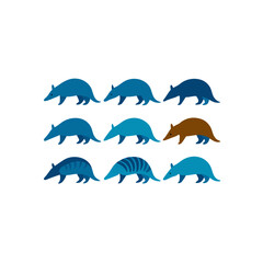 Naklejka premium different pangolin illustration icons set 