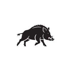 Fototapeta premium Bold Boar Silhouette Striking Vector Illustration of a Wild Pig for Graphic Design and Animal-Themed Projects (Minimalist and Powerful)