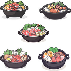 Cartoon hot pot material	