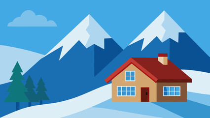 winter landscape with house