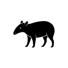 Fototapeta premium tapir walking hand drawn ink and brush color 