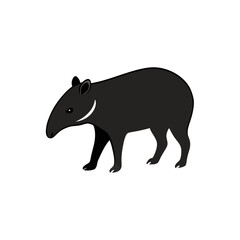 Fototapeta premium tapir walking hand drawn ink and brush color 