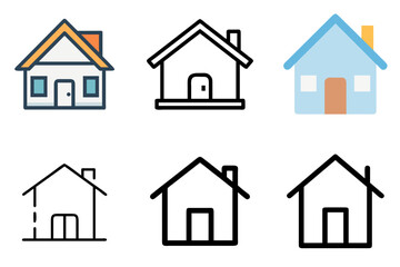 House Icon Home Property Building Residence Real Estate Symbol Set