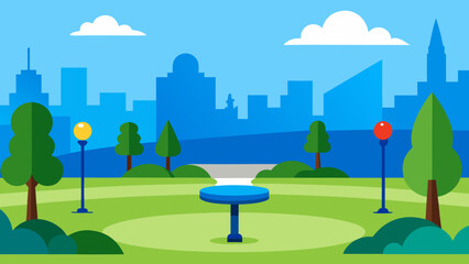 Fototapeta premium city landscape with trees