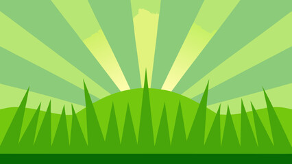 Obraz premium vector illustration of a green field