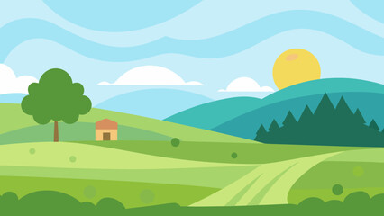 Fototapeta premium landscape with mountains