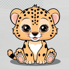 cute baby cheetah illustration