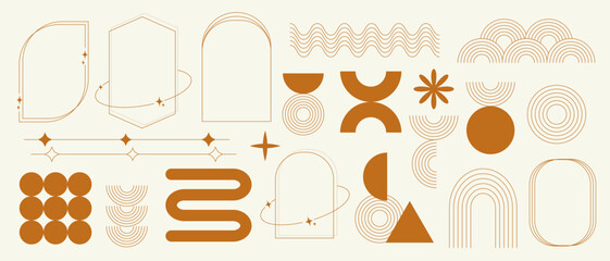 Minimal aesthetic line art elements collection