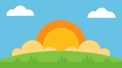 Fototapeta premium vector illustration of a landscape