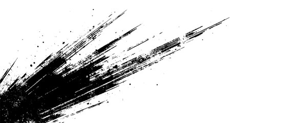 Vector grunge brush strokes texture rough black scratches for wallpaper, paint splatter template, dirt banner, watercolor design.