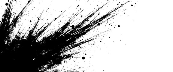 Vector grunge brush strokes texture rough black scratches for wallpaper, paint splatter template, dirt banner, watercolor design.