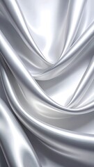Silver-grey silk fabric with flowing lines and soft reflective light,