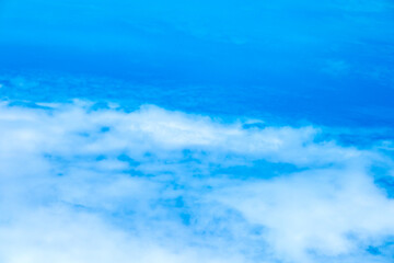 Panorama of cloud clear sky background for summer vacation concept at ocean and summer sea water...