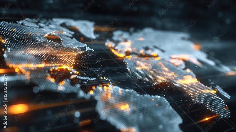 Poster global network map