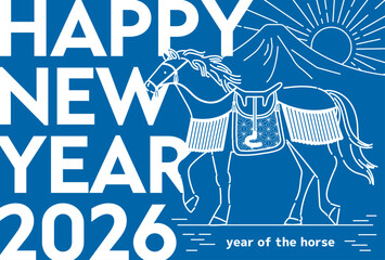 シンプルな午年の年賀状_4