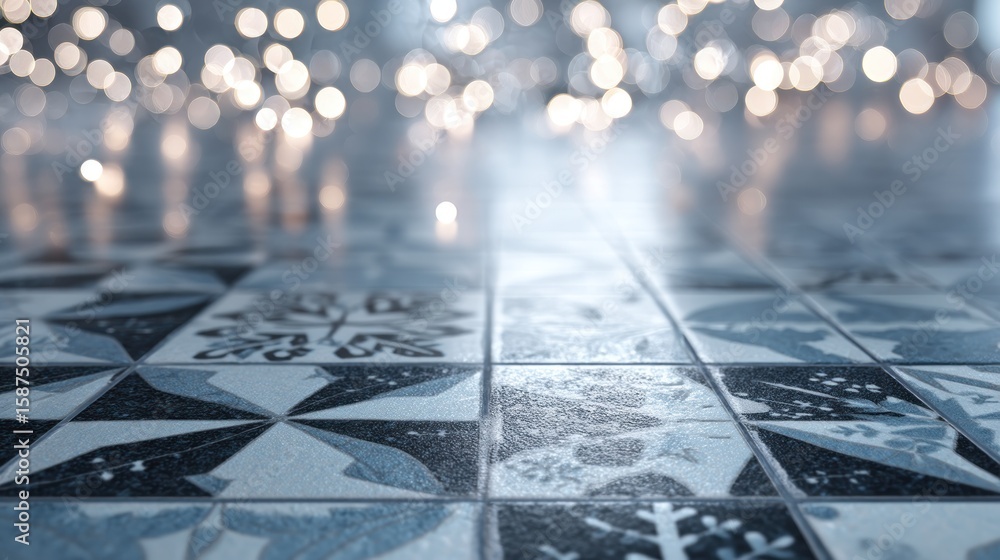 Poster tile floor bokeh