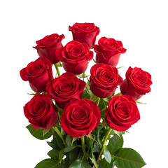 Obraz premium Bouquet of beautiful red roses on black