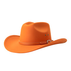 Orange cowboy hat isolated on black