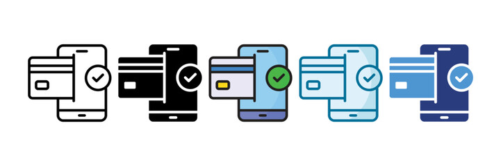 Mobile Banking Icon Set Multiple Style Collection