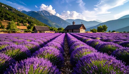 Emphasizes the beauty and calming effect of a lavender field 