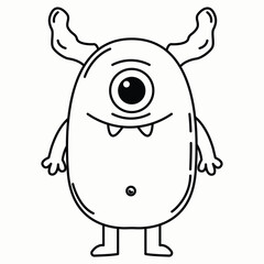 Twisty Horned Cyclops With Belly Button And Sharp Teeth