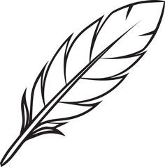 Obraz premium Feather outline vector illustration, line art