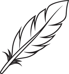 Fototapeta premium Feather outline vector illustration, line art