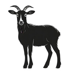 Fototapeta premium Goat black silhouette isolated on a transparent background