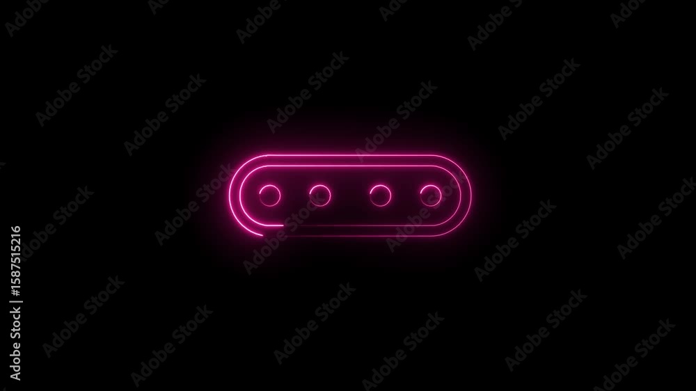 Poster glowing pink neon interface abstract animation on dark background for futuristic display