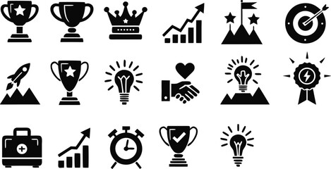 Business Planning and Victory Icons for Professional Use