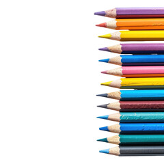 Fototapeta premium Colorful pencils arranged vertically against a black background