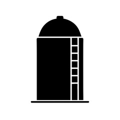 Fototapeta premium Grain silo, symbolizing farm storage – black fill