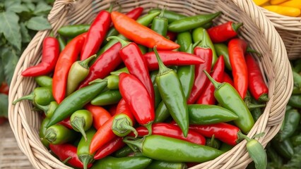 Close up fresh coloueful chilli
