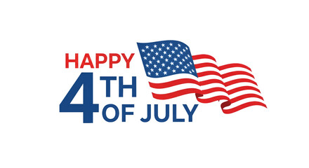 Celebrate Independence Day with Patriotic Design Waving Flag and Festive Text