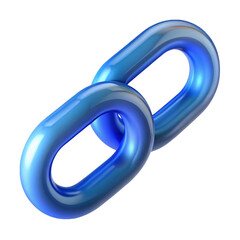 Shiny blue chain links interlocked on a black background representing connection