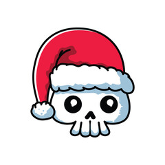 Flat Vector Santa Skull: A Creepy Christmas Twist