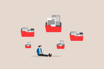 Business woman sends file documents from a laptop. concept of Data center server, cloud computing, internet advertising, and email