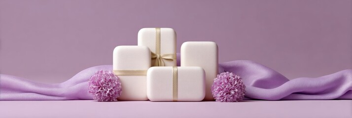 Modern Premium White Gift Vouchers with Ribbons on Pastel Background Elegant Customer Rewards for Millennial Engagement and Marketing Campaigns