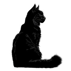 Obraz premium Lynx black silhouette isolated on a transparent background