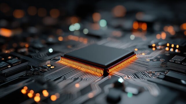 Glowing processor chip
