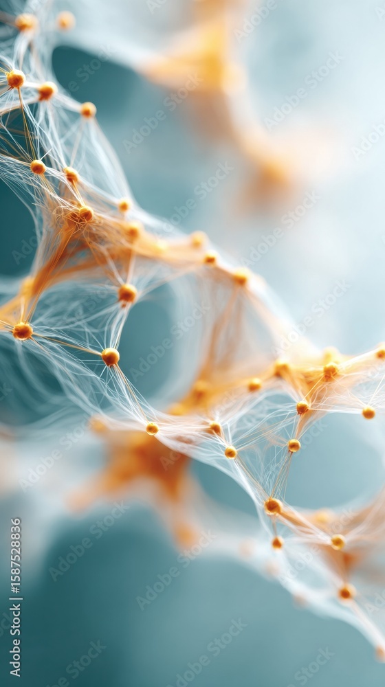Poster premium quantum optics network visualization modern digital mesh with connectivity nodes for tech in
