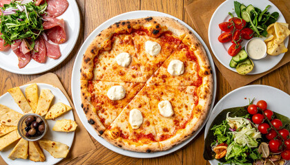 pizza with mushrooms and vegetables