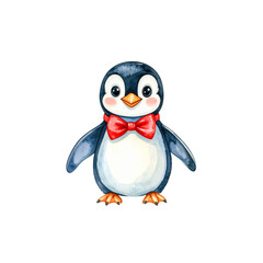Obraz premium Cute cartoon penguins have winter fun on the snow and ice