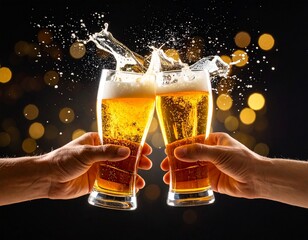 Brindis con cervezas.