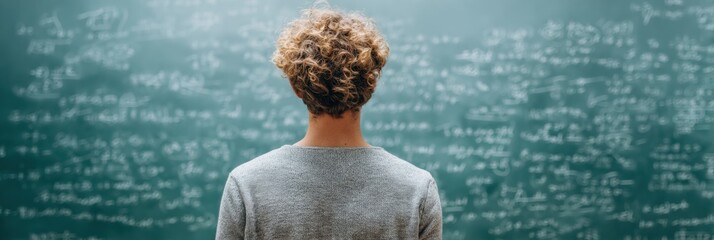 Professional Quantum Theory Researcher Analyzing Complex Equations Modern Scientific Genius for Premium Education and Tech Marketing Content