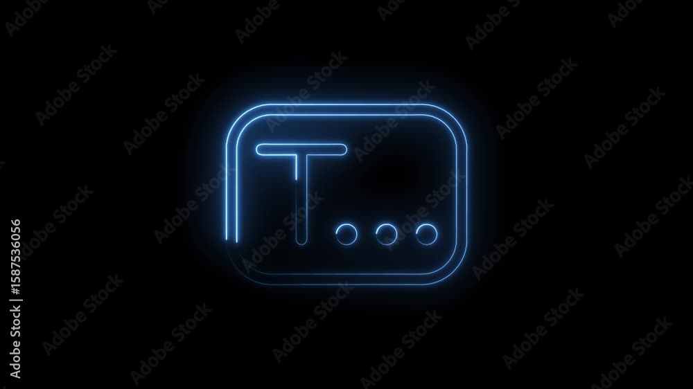 Poster neon text icon animation futuristic glowing style perfect for technology and design projects
