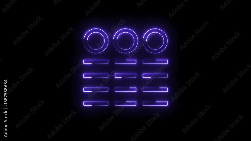 Aufkleber futuristic hud element animation neon circles and rectangles in violet for technological backgrounds