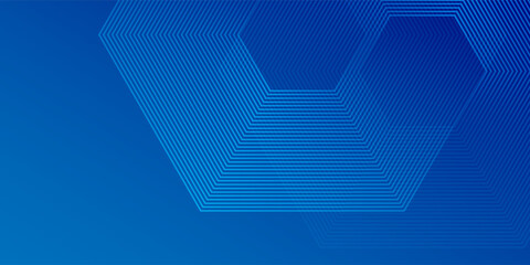 Modern Hexagon Blue Tech Finance Fintech Background Art Modern Abstract