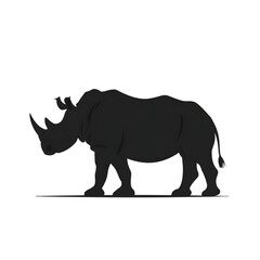 Obraz premium Rhinoceros black silhouette isolated on a transparent background