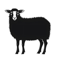 Obraz premium Sheep black silhouette isolated on a transparent background